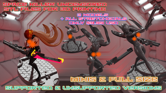 SPACE KILLER - UNCENSORED - STL FILES FOR 3D PRINTING - Tabletop Analytics