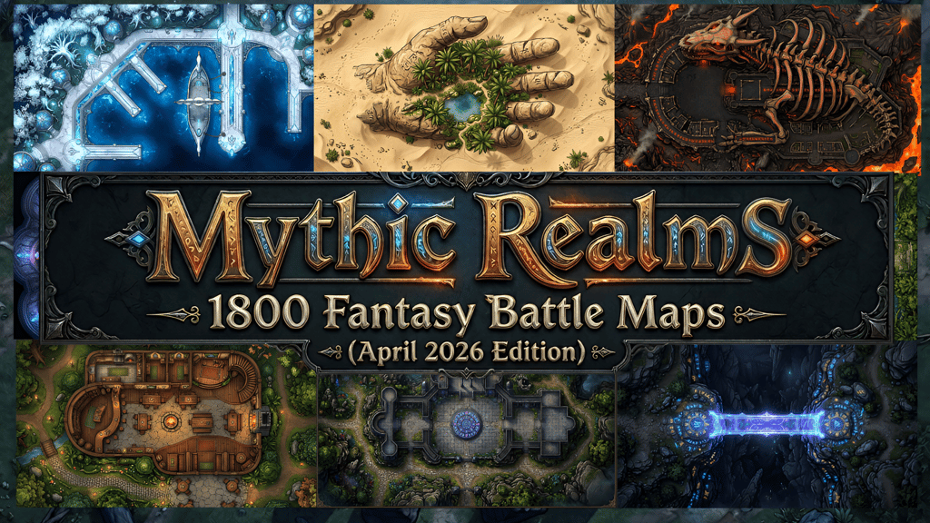 Mythic Realms – 1800 Fantasy Battle Maps -April 2026 Edition - Tabletop ...