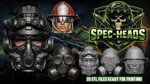 Spec-Heads: 22 Tactical STL Heads for 1:12 Action Figures