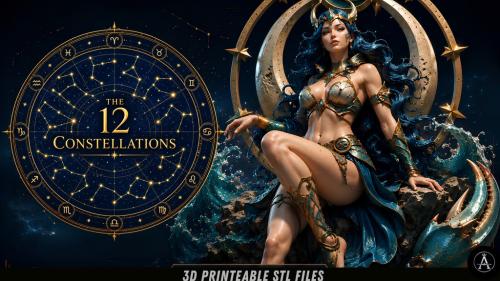 The 12 Constellations vol2 -3D Printable Female Miniatures