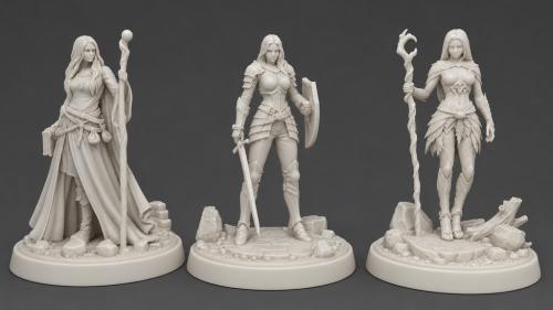 Female Adventurers - 3D Printable Female Miniatures