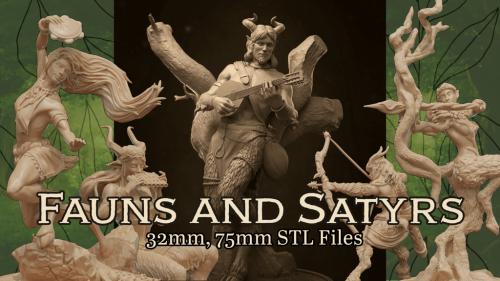 Fauns and Satyrs - 3D Printable STL Miniatures