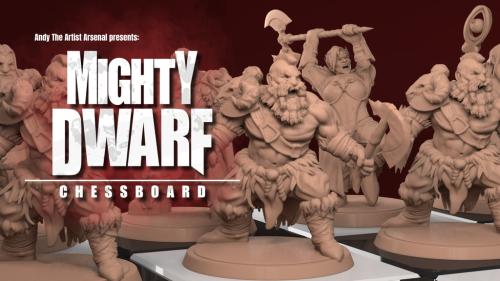 Mighty Dwarf Chessboard - 3D Printable STL