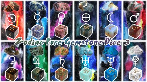 Handmade Zodiac Pure Gemstone Dice 3