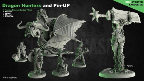Dragon Hunters and Pin-Up STL miniatures for 3D Print