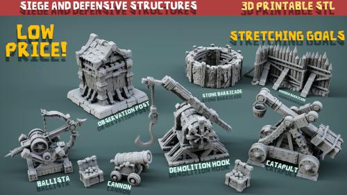 Siege and defensive structures | 28 MM, STL