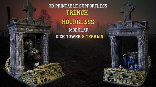 Trench Hourglass: 3D Printable Dice Tower, Trace & Terrain
