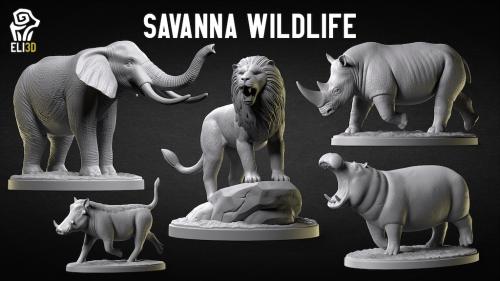 Savanna Wildlife - 3D Printable Animals - STL
