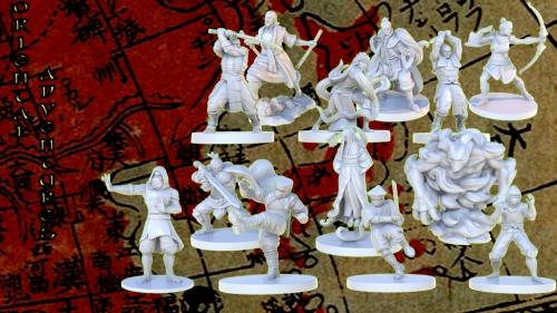 Oriental Adventures 15 miniatures + props STL 3D Print