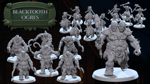 Blacktooth Ogres - 3D Printable STL Ogre Army Miniatures