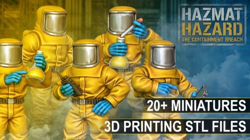 Hazmat Hazard: 3D Printable 28mm & 32mm Tabletop Miniatures
