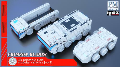 Crimson Blades - 3D printable scifi modular vehicles