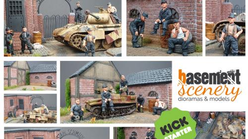 28mm / 1:56 German Tank Crew & Diorama Bases