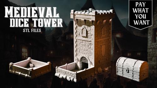 Medieval Dice Tower - Pay What You Want - 3D STL Files