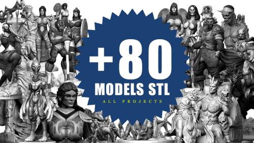 +80 Miniatures Collection STL FILES