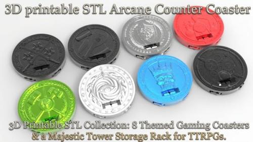 3D printable STL Arcane Counter Coaster