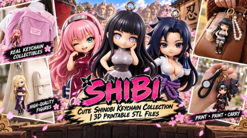 SHIBI – Cute Shinobi Keychain Collection | 3D Printable STL