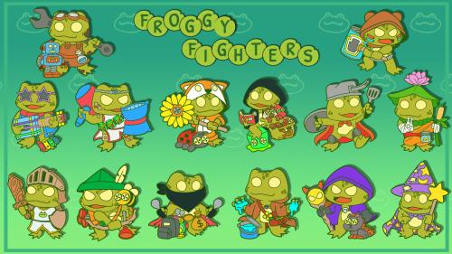 The Froggy Fighters: Enamel Pin Collection