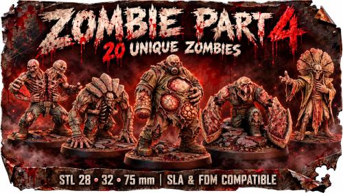 Zombies - Part 4 |STL 28 32 75 MM|