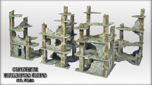 Concrete Buildings Ruins - STL Files