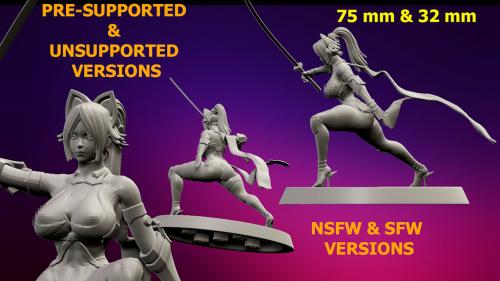 SAMURAI KITTEN - STL FILES FOR 3D PRINTING - NSFW & SFW