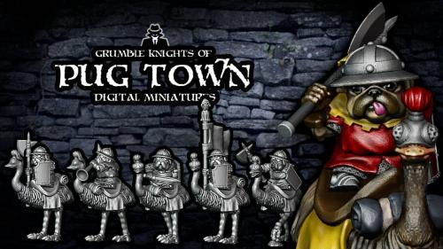 Pug Town - 28mm Fantasy Grumble Knights STL Files