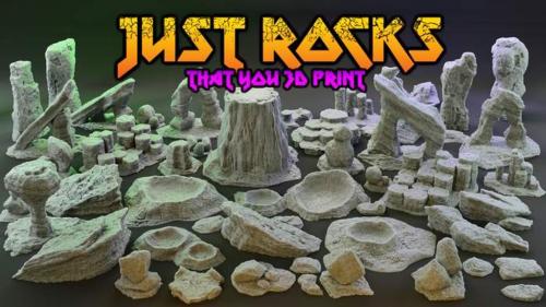 Just Rocks that you 3D print - tabletop gaming terain stl