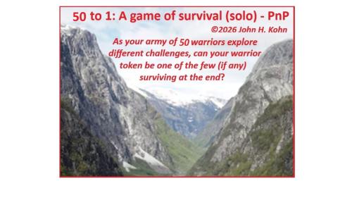 50 to 1: A game of survival (solo) - PnP