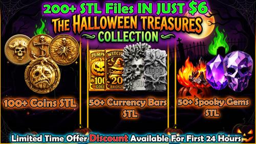 200+ Halloween Horror Coins, Bars & Gems Collection -3D STLs