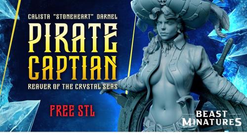 Pirate Captain - Calista "Stoneheart" Darnel - STL
