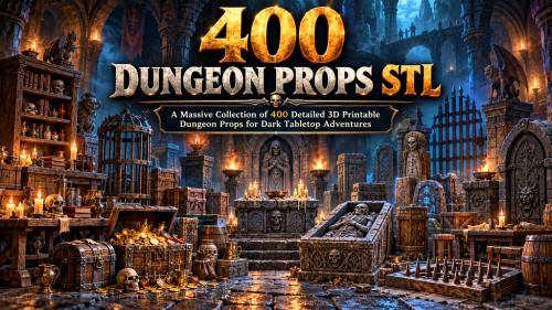 400 Dungeon Props STL – Traps, Cells, Tortureand more