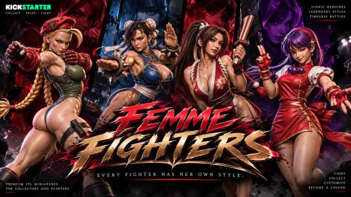 Femme Fighters Miniatures - STL Files for 3D Printing