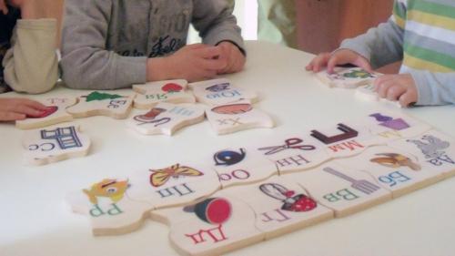Wooden puzzles for children with special educational needs
