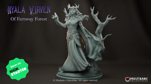 Nyala Virven Elf Queen of Fernway Forest STL statue
