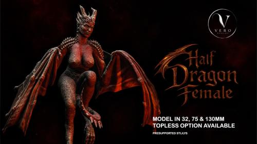 Half Dragon Female - Printable Stl