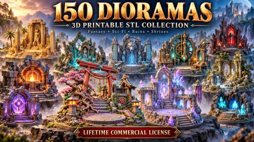 150 Epic Dioramas – Fantasy, Sci-Fi & Ruins STL Collection