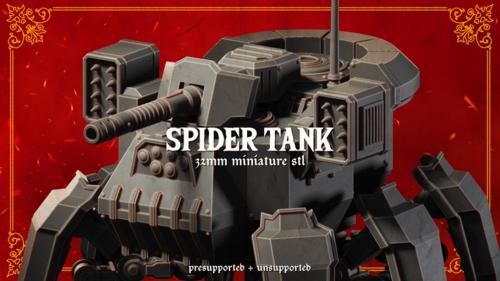 Spider Tank: 32mm Miniature STL