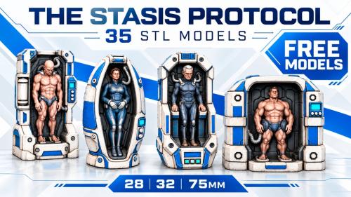 The Stasis Protocol - Sci-Fi Capsules & Specimens STL
