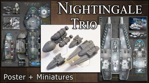 Nightingale Trio: Starship Miniatures & Maps