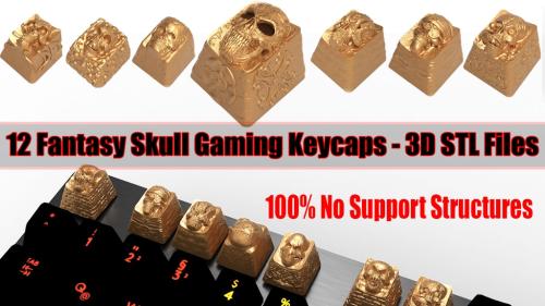 Fantasy Skull Gaming Keycaps - 3D STL Files