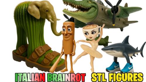 🧠💥 Brainrot STL Vol. 1 – 5 Printable 75mm Figures of Pure