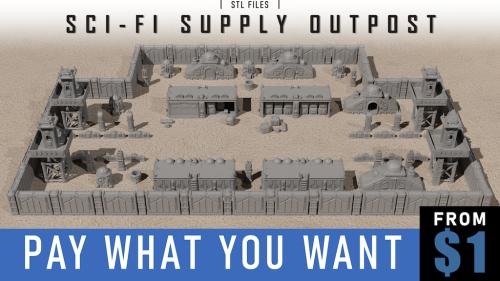 Sci-fi Supply Outpost - 3D Printable STL Files