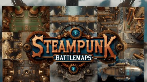 450 Steampunk Battle Maps for TTRPG and VTT