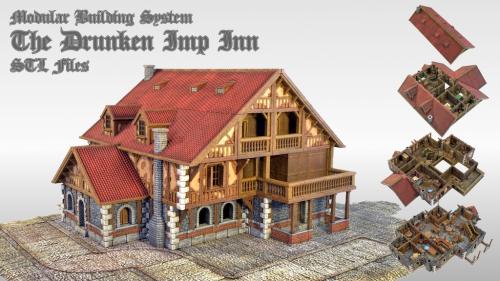 Modular Buildings Sistem - The Drunken Imp Inn - STL Files