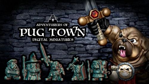 Pug Town Adventurers Pug 28mm Fantasy STL Files