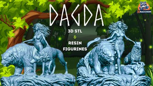 Dagda - The Celtic druidess - STL & 200 mm Resin figurines