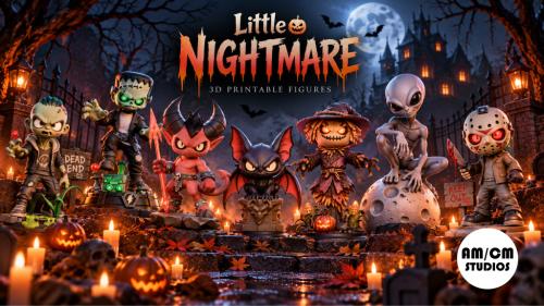 Little Nightmare: Chibi Halloween Miniatures for 3D Printing