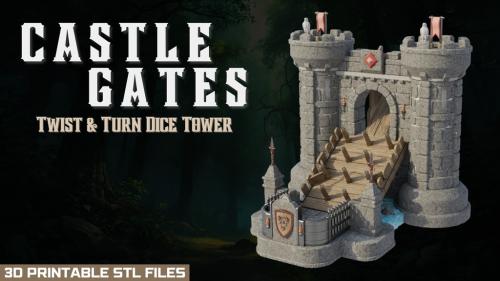 Castle Gates Dice Tower - 3D Printable STL Files