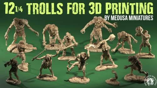 Twelve-and-a-quarter TROLLS sculpted by Medusa Minis 7 days!