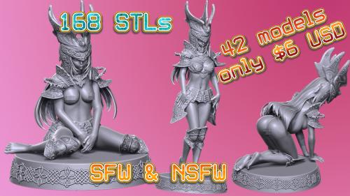 ELDRA BATTLEMAIDEN - STL FILES FOR 3D PRINTING - SFW & NSFW